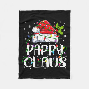 Pappy Claus Christmas Santa Hat Matching Family Xm Fleece Blanket