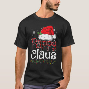 Pappy Claus Santa Hat Red Plaid Buffalo Christmas T-Shirt