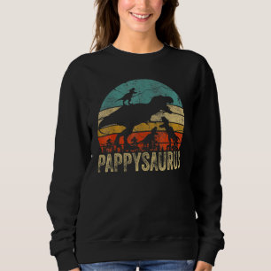 Pappy Dinosaur Pappysaurus 3 Two Kids Christmas Fa Sweatshirt