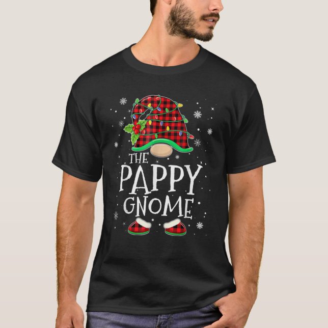 Pappy Gnome Red Plaid Matching Family Christmas Pa T-Shirt (Front)