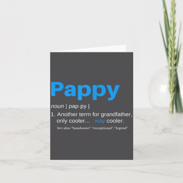 Pappy Grandpa Fathers Day Definition Birthday  Card (Front)
