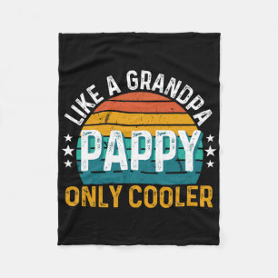 Pappy Like A Grandpa Only Cooler Retro Vintage Fat Fleece Blanket