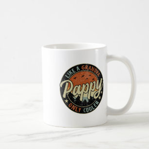Pappy Like A Grandpa Only Cooler Vintage Retro Fat Coffee Mug