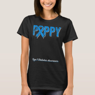 Pappy of a Warrior Type 1 Diabetes Awareness Ribbo T-Shirt