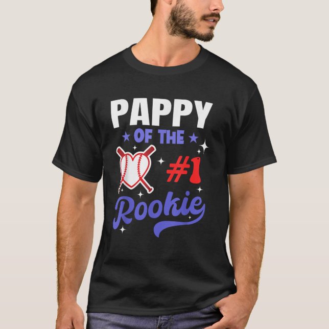 Pappy Of Rookie 1st Baseball Birthday Party Theme  T-Shirt (Front)
