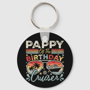 Pappy of the Birthday Cruiser Vacation Circle Key Ring