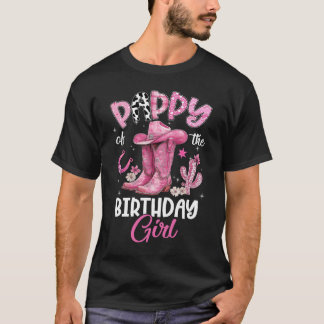 Pappy Of The Birthday Girl Pink Cowgirl Western Co T-Shirt