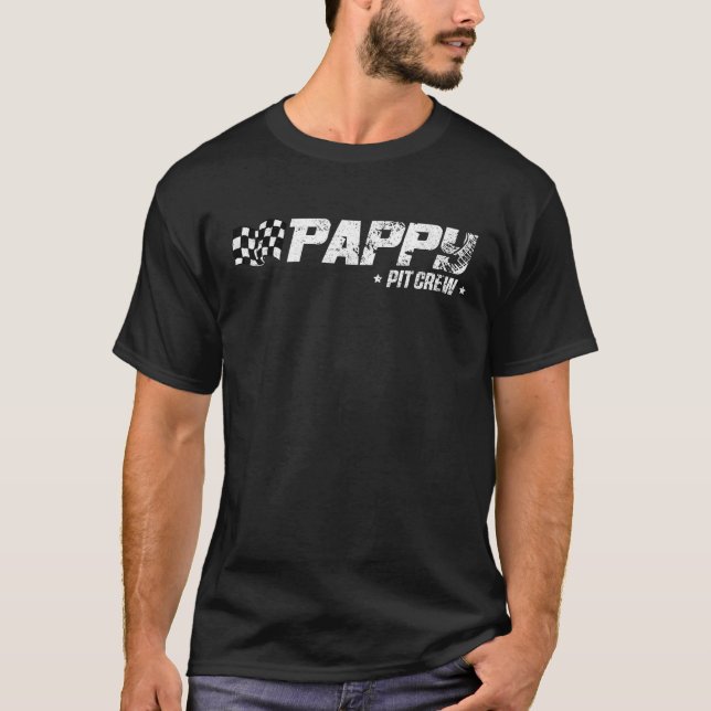 Pappy Pit Crew Race Car Birthday Family Racing  T-Shirt (Front)
