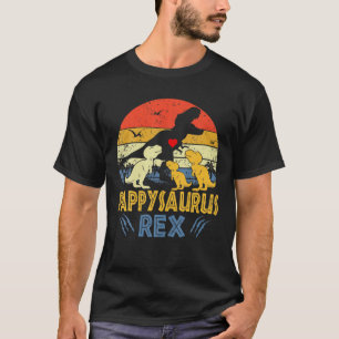 Pappy Saurus T Rex Dinosaur Pappy 3 Kids Family Ma T-Shirt