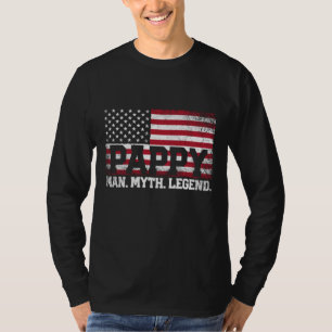 Pappy The Man Myth Legend American Flag Father's D T-Shirt