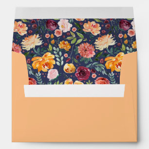 Paprika Burgundy Floral Return Address Envelope