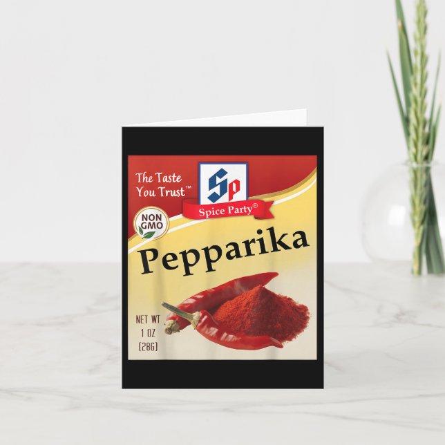Paprika Condiment Costume Holiday Spice Group Cost Card (Front)