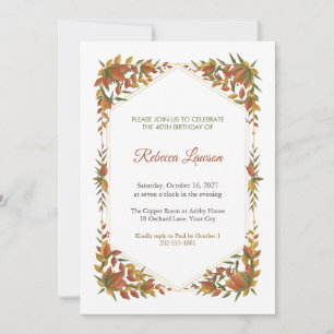 Paprika Kilnfire 40th Birthday Invitation