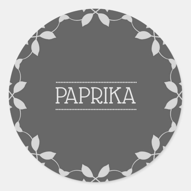 Paprika Spice Jar Sticker Labels (Front)