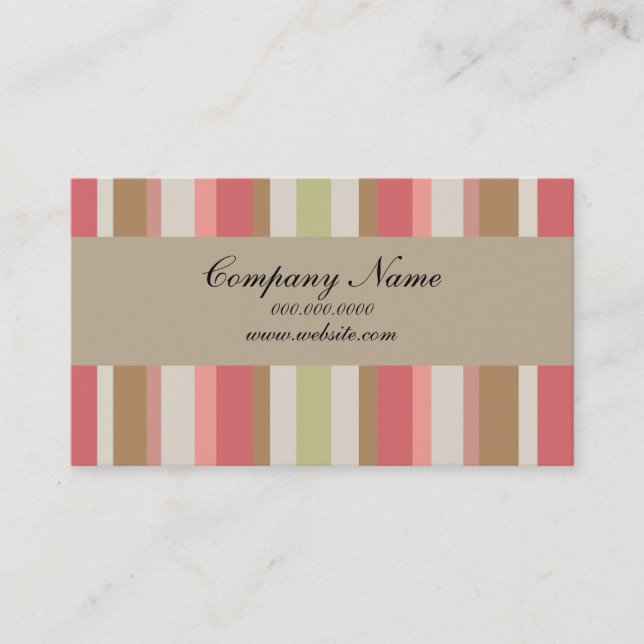 Paprika Stripes Pattern Business Card (Front)