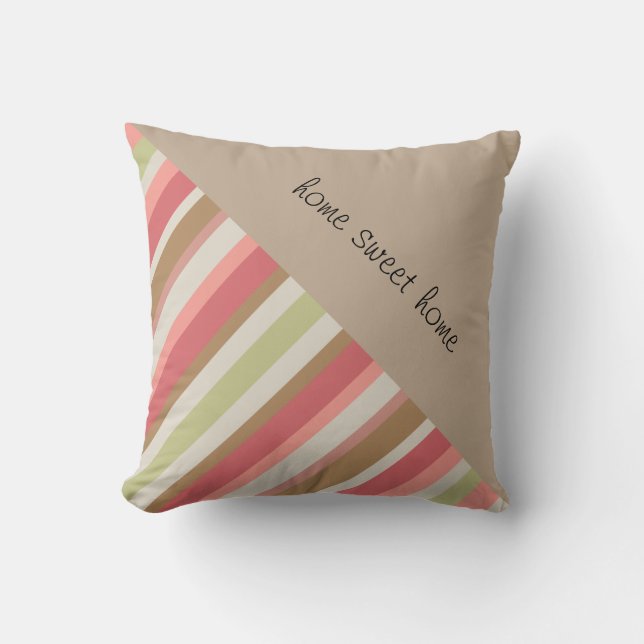 Paprika Stripes Pattern Cushion (Front)
