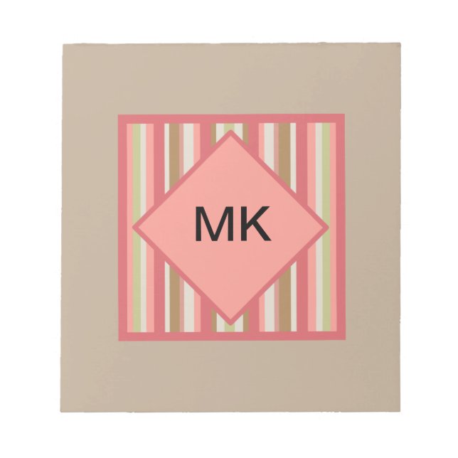 Paprika Stripes Pattern Notepad (Front)