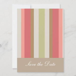 Paprika Stripes Pattern Save The Date