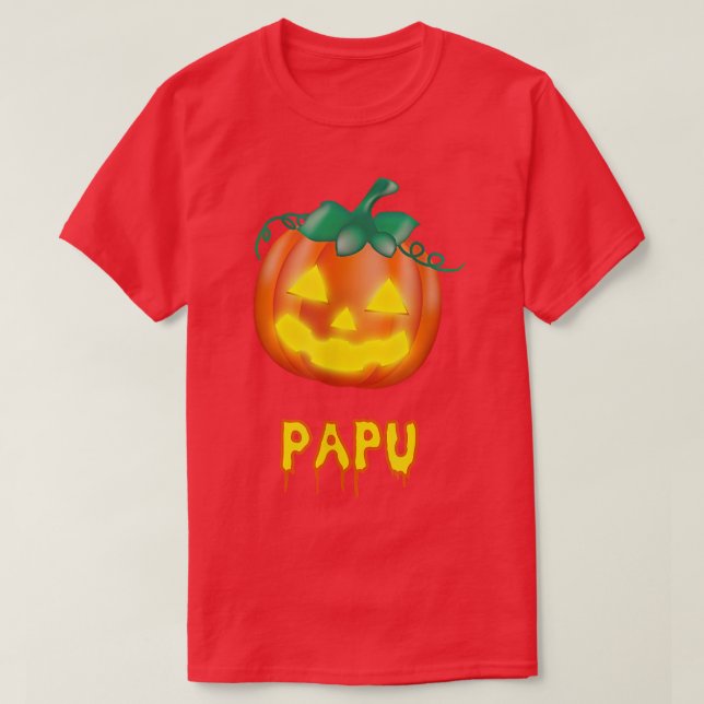 Papu Funny Halloween Family JackOLantern Pumpkin  T-Shirt (Design Front)