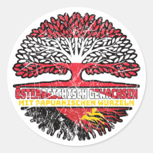 Papua-Neuguinea Papuanisch Österreich Classic Round Sticker