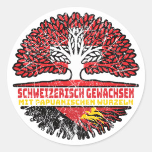 Papua-Neuguinea Papuanisch Schweizer Schweiz Baum Classic Round Sticker