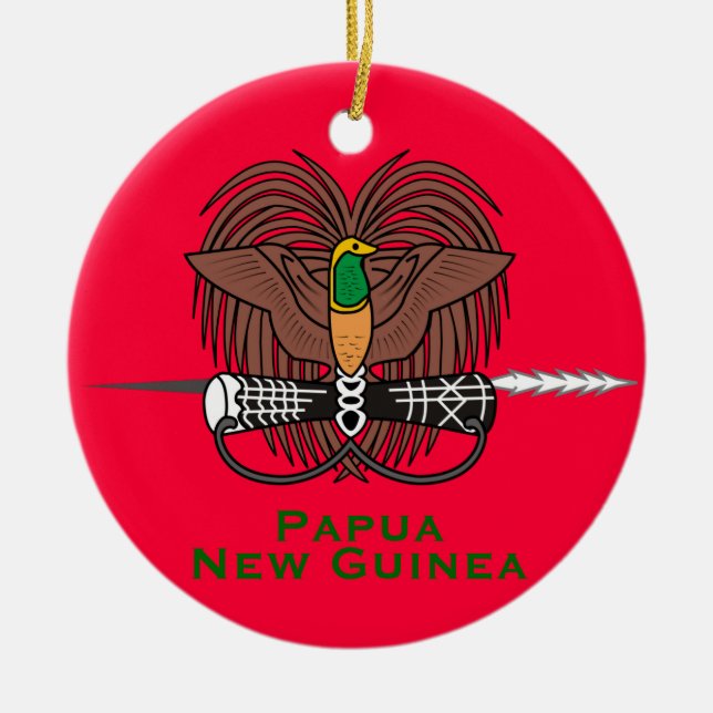 Papua New Guine* Ceramic Christmas Ornament (Front)