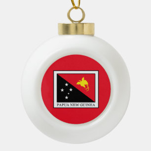 Papua New Guinea Ceramic Ball Christmas Ornament