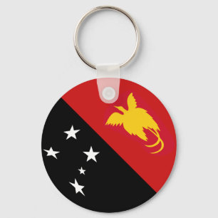 Papua New Guinea Fisheye Flag Keychain