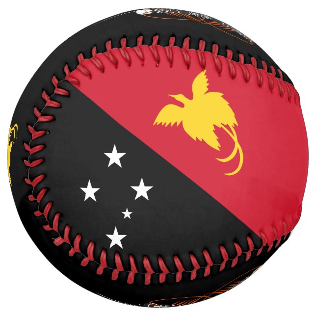 Papua New Guinea Flag and Coat of Arms Patriotic Softball (Front Left)