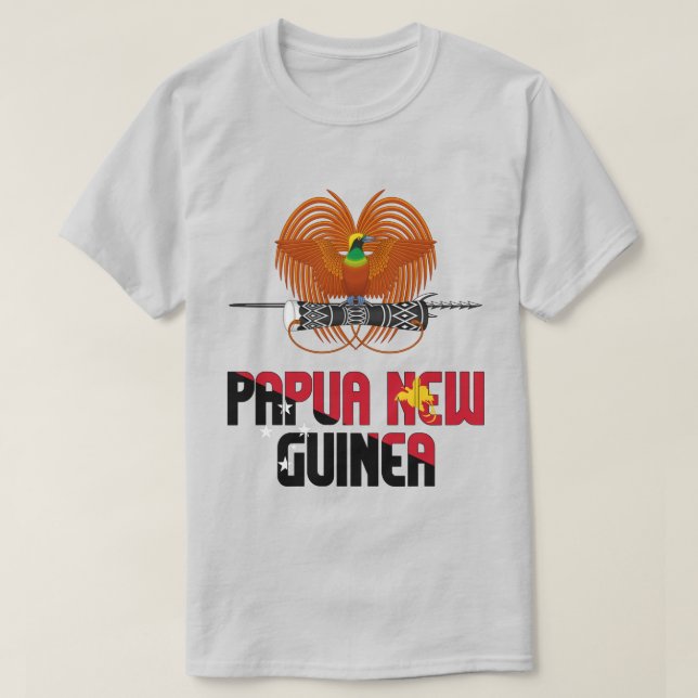 Papua New Guinea Flag and Coat Of Arms Patriotic T-Shirt (Design Front)
