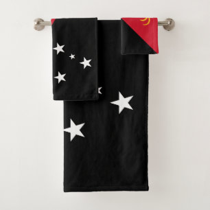 Papua New Guinea Flag Bath Towel Set