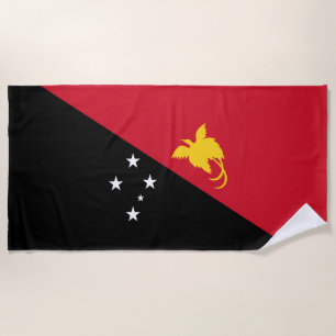 Papua New Guinea flag Beach Towel