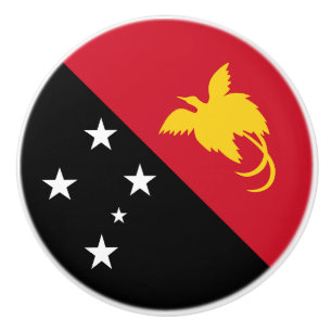 Papua New Guinea Flag Ceramic Knob