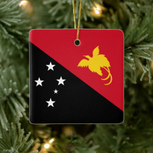 Papua New Guinea Flag Ceramic Ornament
