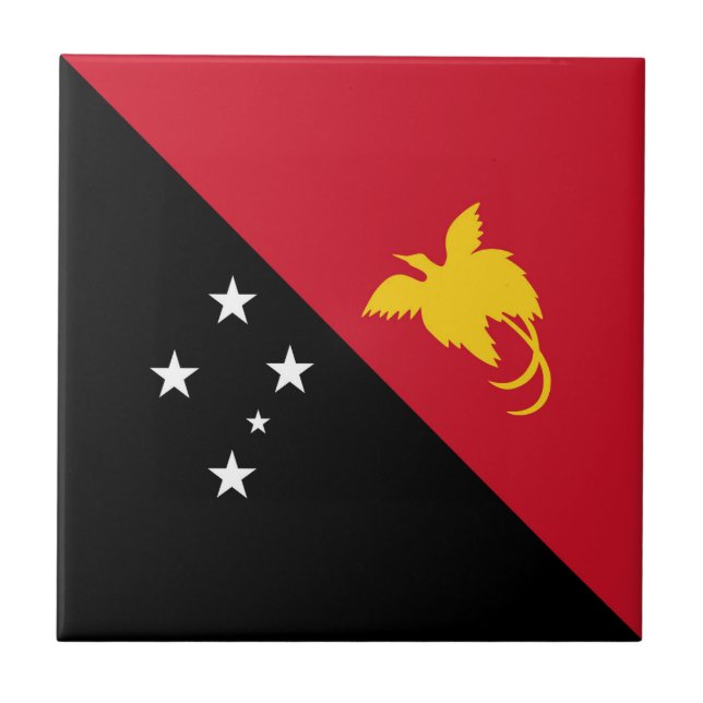 Papua New Guinea flag Ceramic Tile (Front)