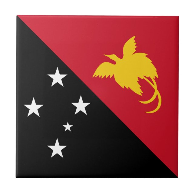 Papua New Guinea Flag Ceramic Tile (Front)