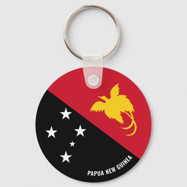 Papua New Guinea Flag Charming Patriotic Key Ring (Front)