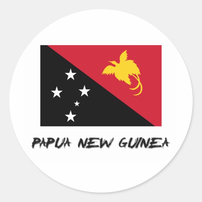 Papua New Guinea Flag Classic Round Sticker (Front)