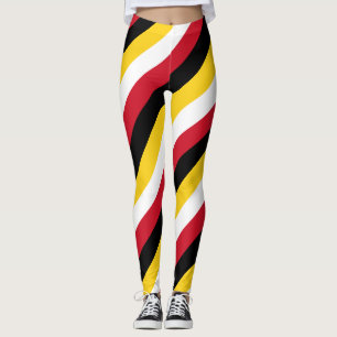 Papua New Guinea Flag Colours Diagonal Striped Leggings