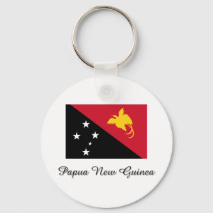 Papua New Guinea Flag Design Key Ring