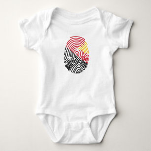 Papua New Guinea Flag Fingerprint Baby Bodysuit