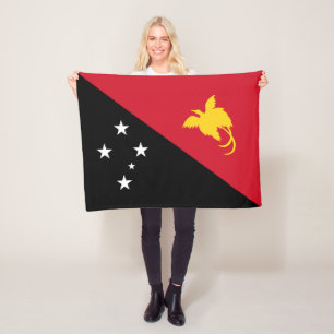 Papua New Guinea Flag Fleece Blanket
