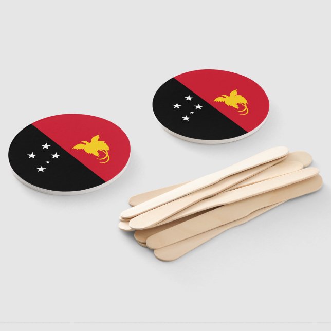 Papua New Guinea flag Hand Fan (Non-assembled)