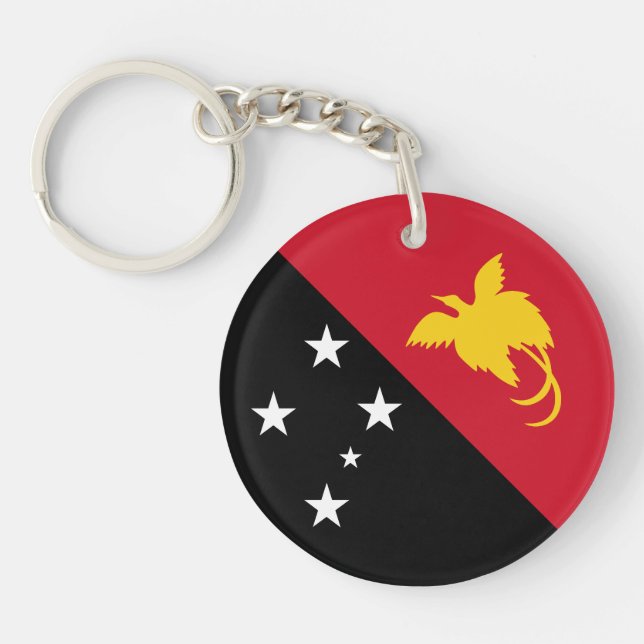 Papua New Guinea Flag Key Ring (Front)