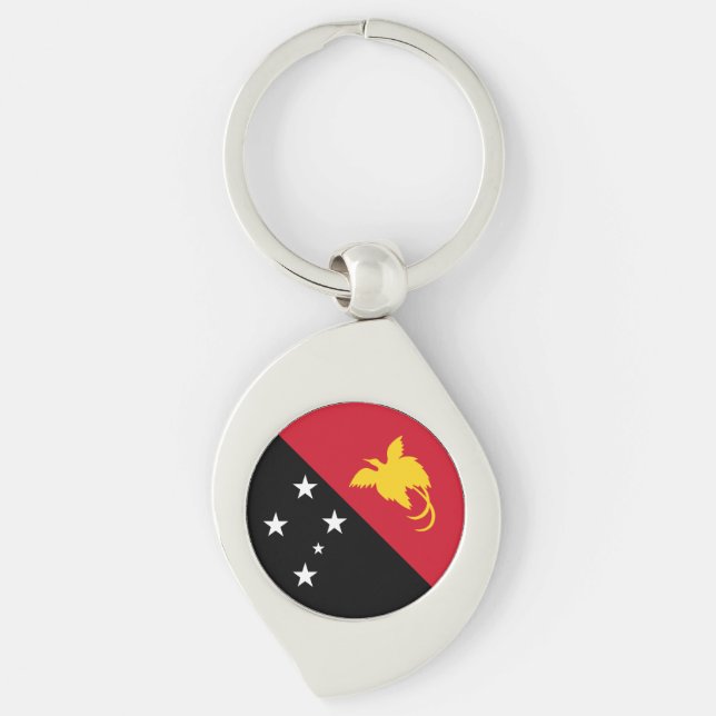 Papua New Guinea Flag Key Ring (Front)