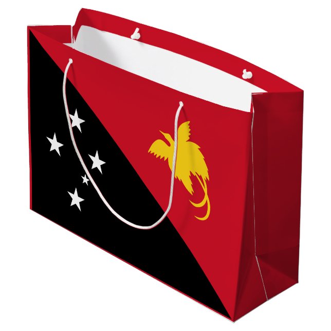 Papua New Guinea Flag Large Gift Bag (Back Angled)