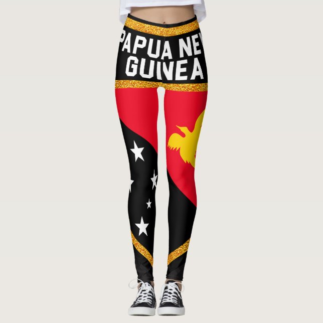 Papua New Guinea Flag Leggings (Front)