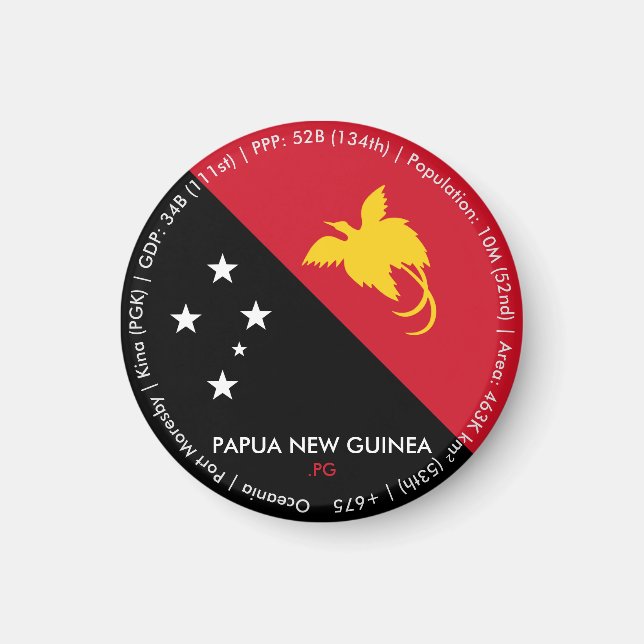 Papua New Guinea Flag Magnet (Front)