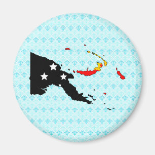Papua New Guinea Flag Map full size Magnet