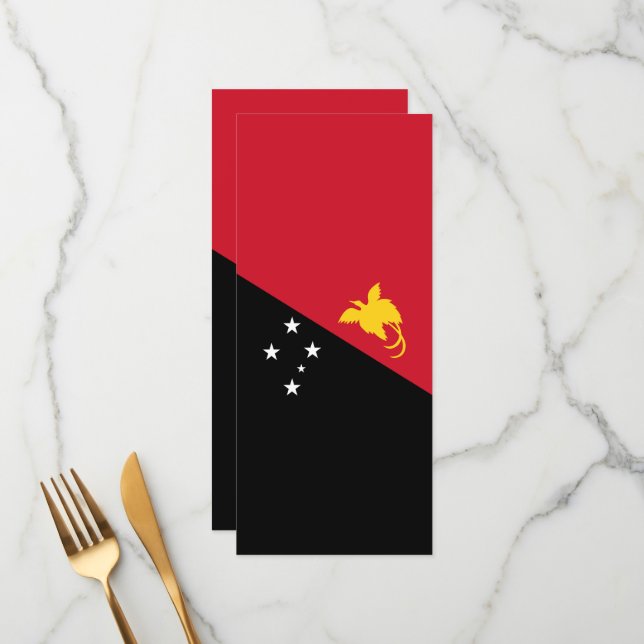 Papua New Guinea flag Menu (Front/Back In Situ)